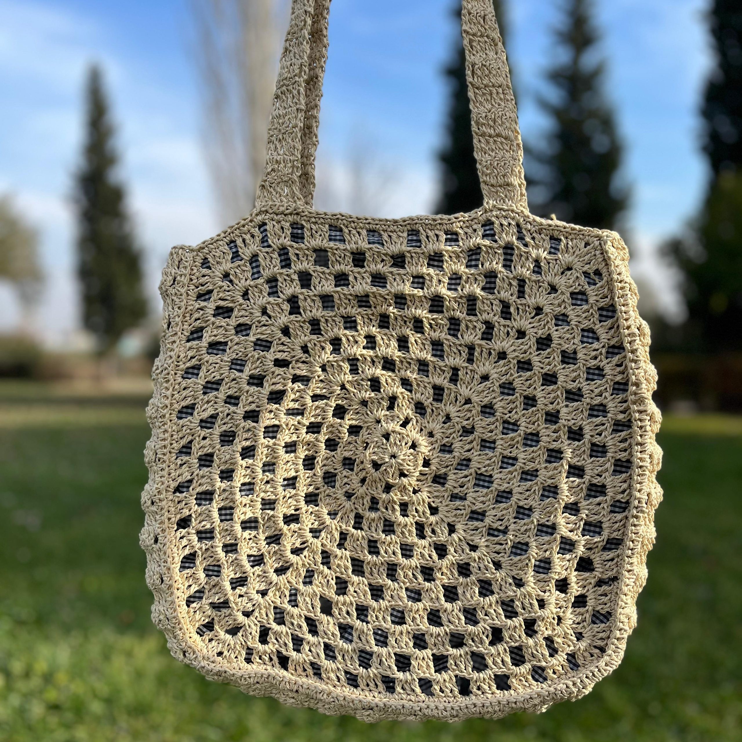 WhatsApp Image 2026-01-04 at 16.59.35 H18 Motifli Hasır Çanta - Görsel 1